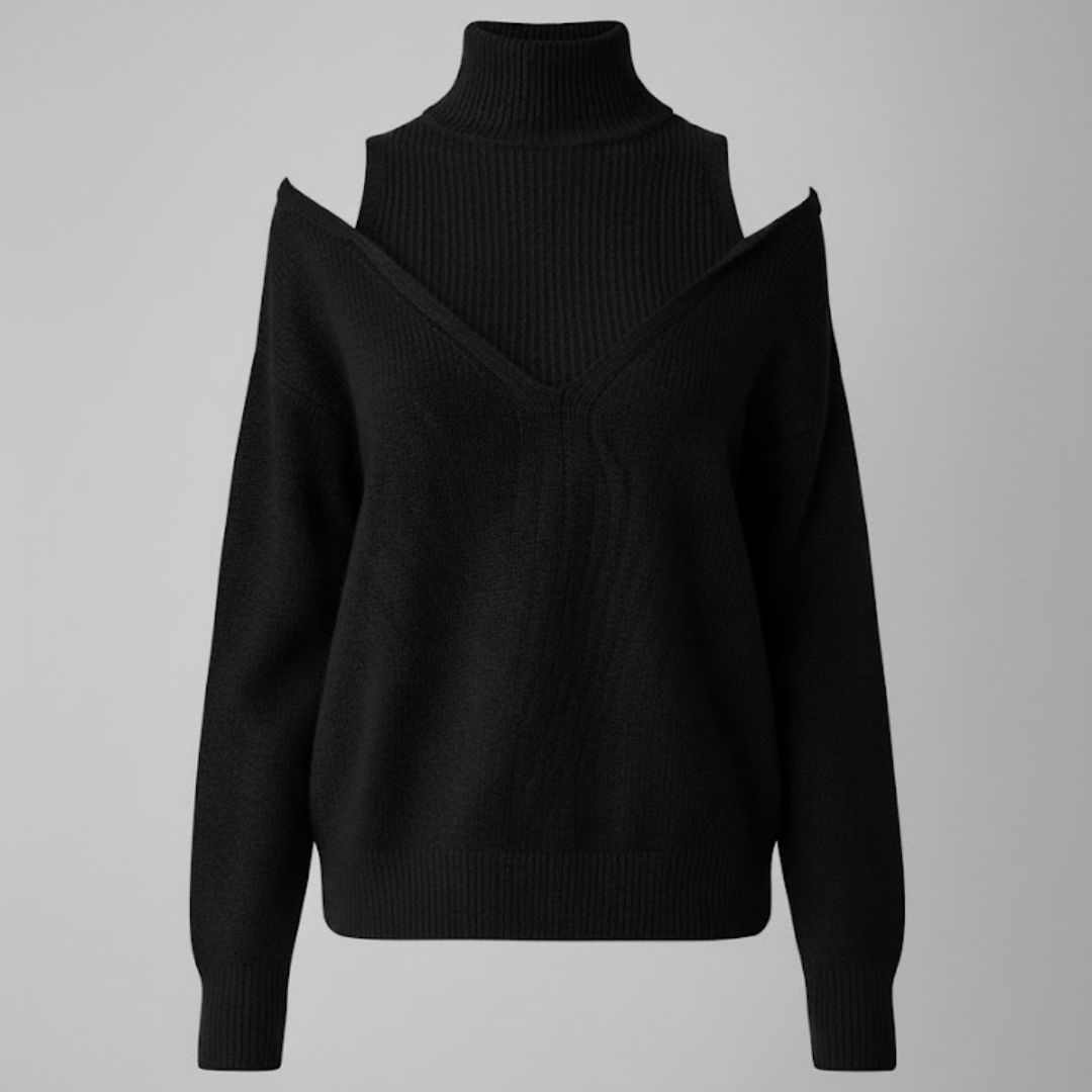 Emma | Cold Shoulder High-Neck Sweater