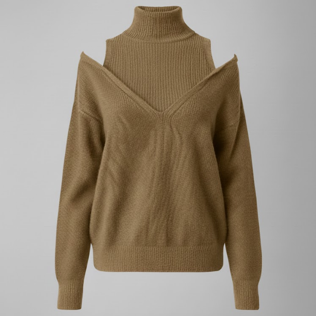 Emma | Cold Shoulder High-Neck Sweater