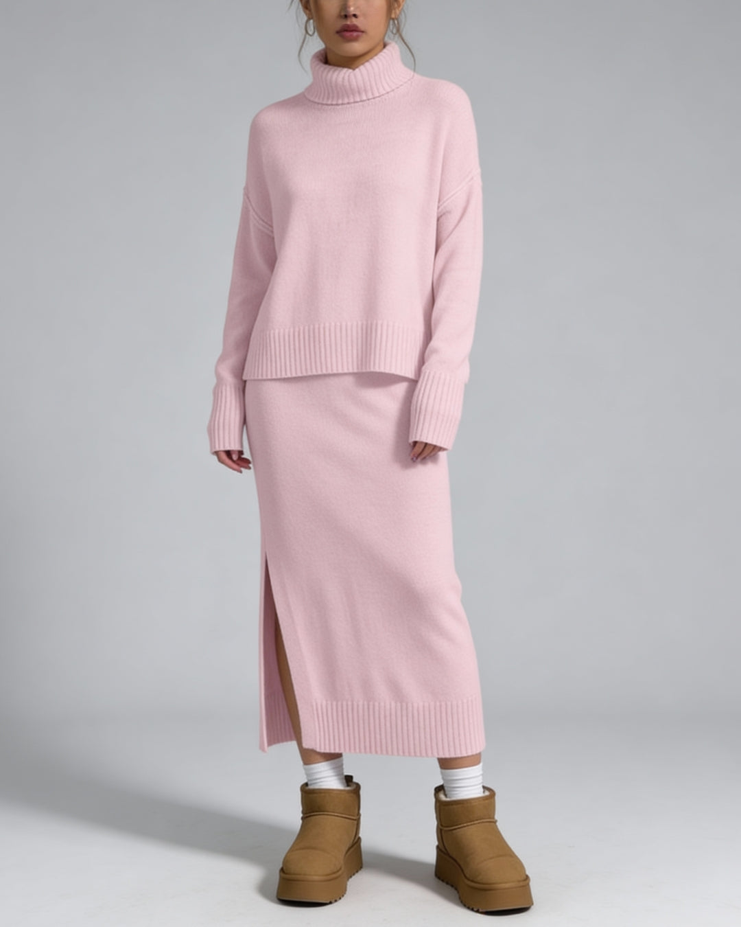 Jane | High Neck Sweater & Skirt Set