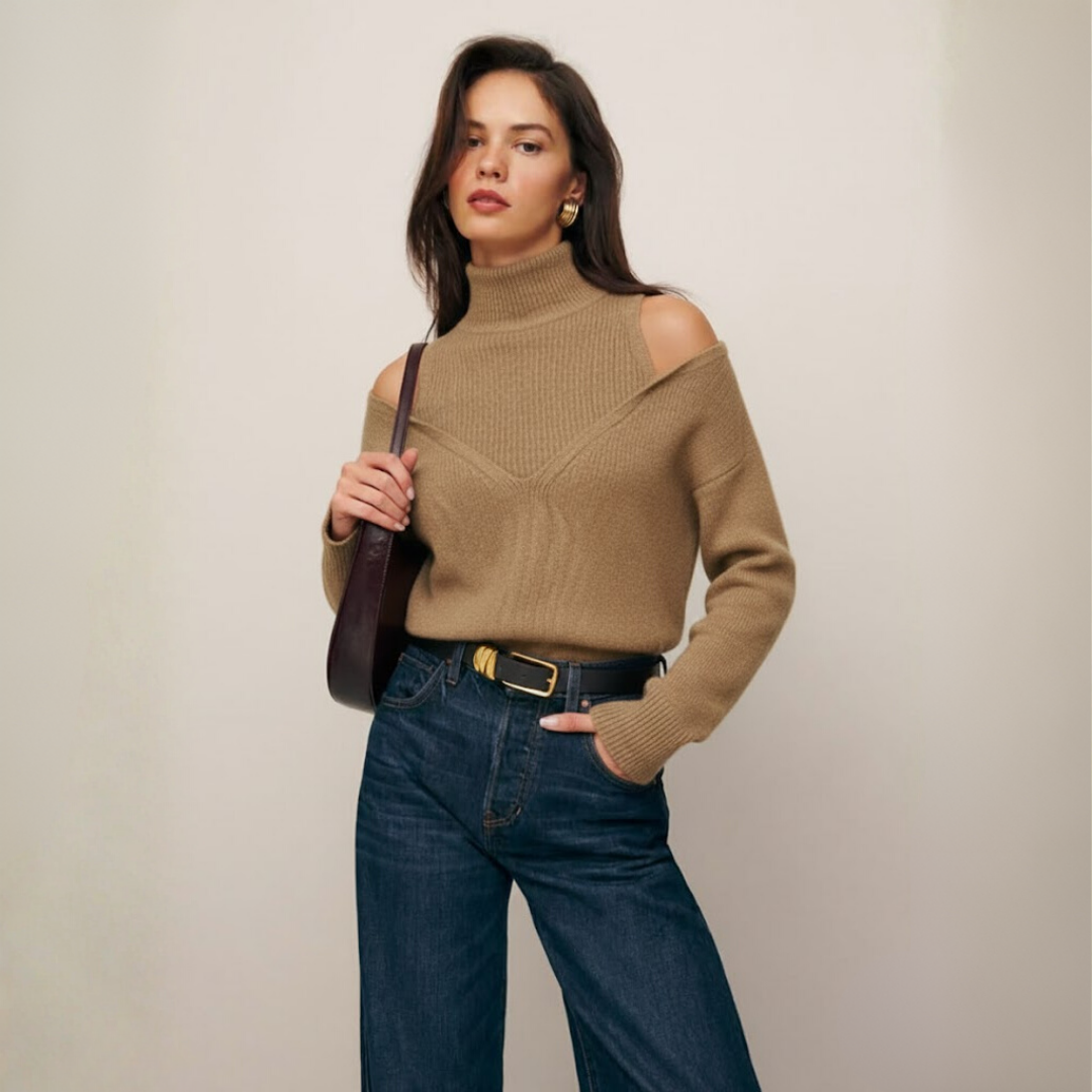 Emma | Cold Shoulder High-Neck Sweater