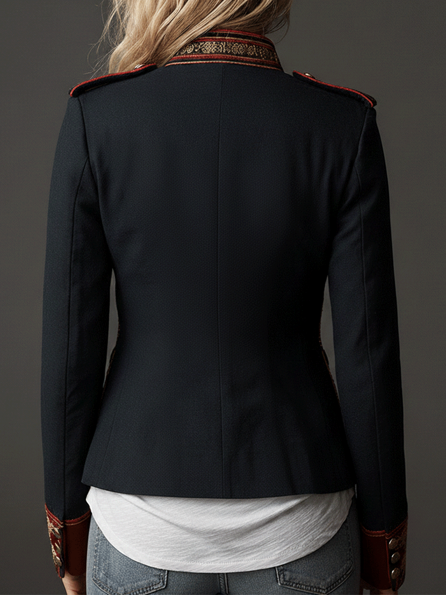 Natalie | Retro Baroque Double-Breasted Embroidered Jacket