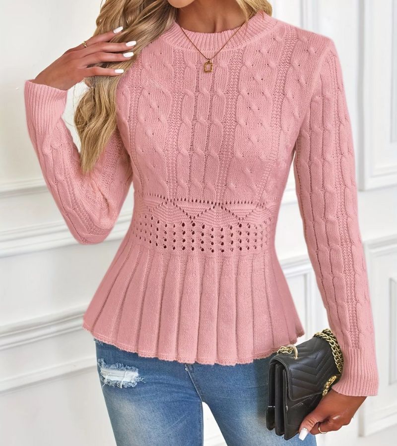 Ornella | Thick Knit Peplum Sweater