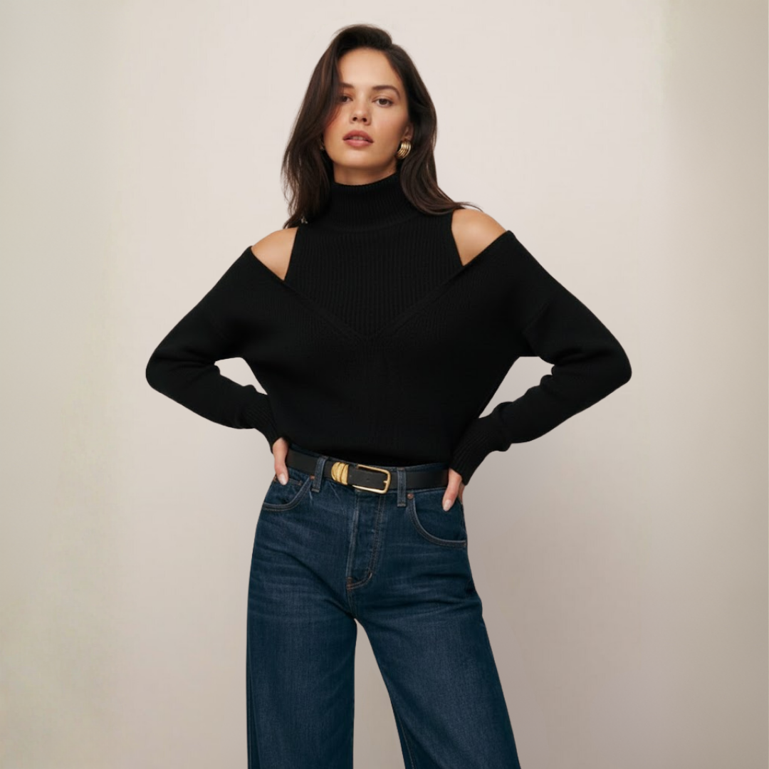 Emma | Cold Shoulder High-Neck Sweater