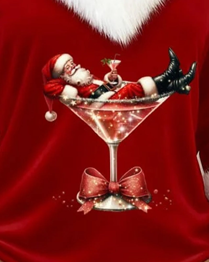 Leah | Holiday Fur-Trim Festive Blouse