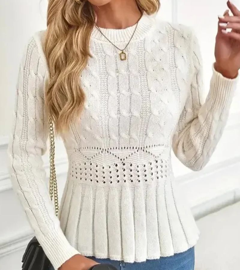 Ornella | Thick Knit Peplum Sweater