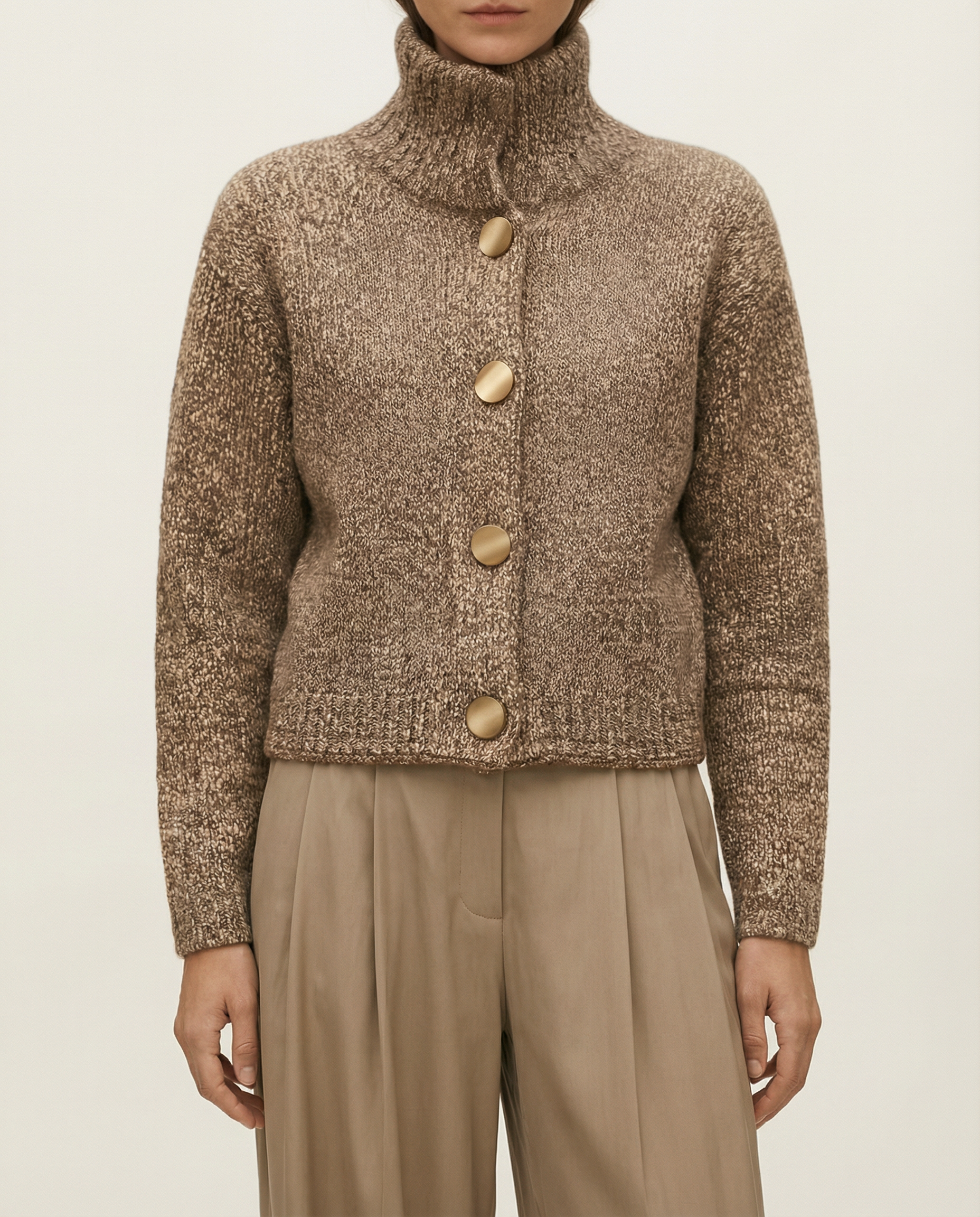 Agathe | Textured Chic Buttoned Jacket