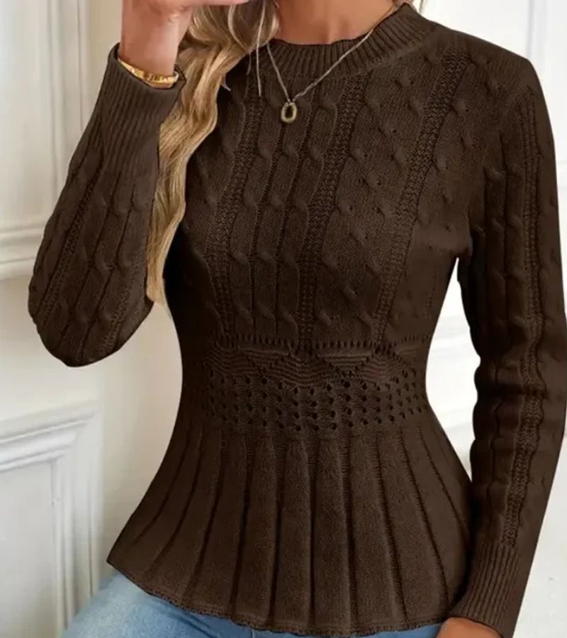 Ornella | Thick Knit Peplum Sweater