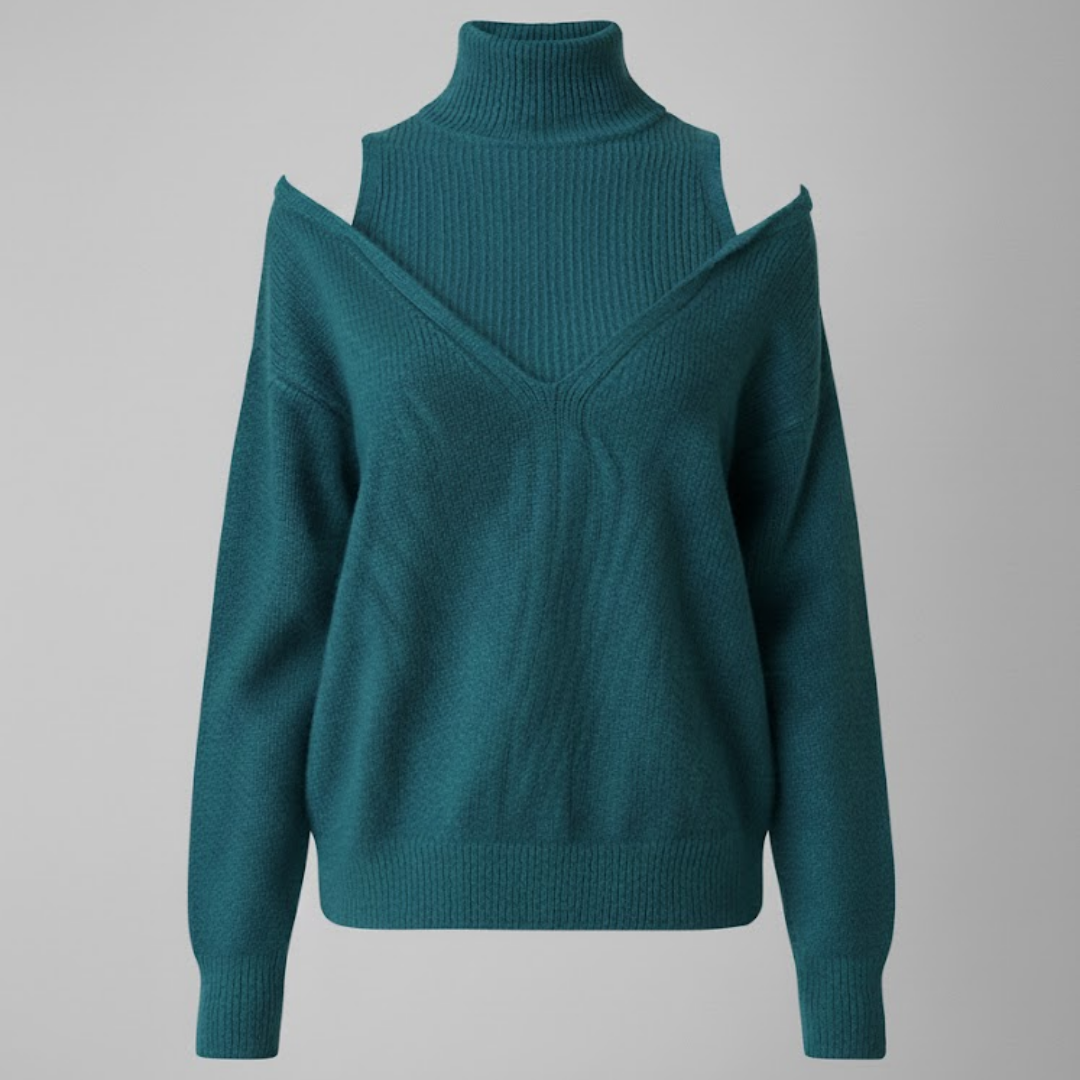 Emma | Cold Shoulder High-Neck Sweater