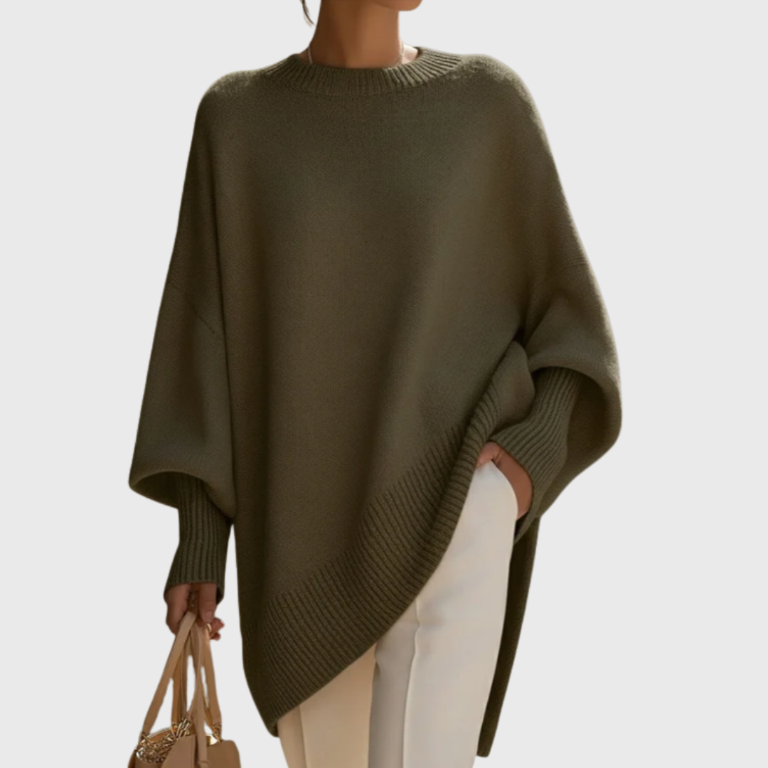 LIVIA™ – Oversized Poncho Sweater