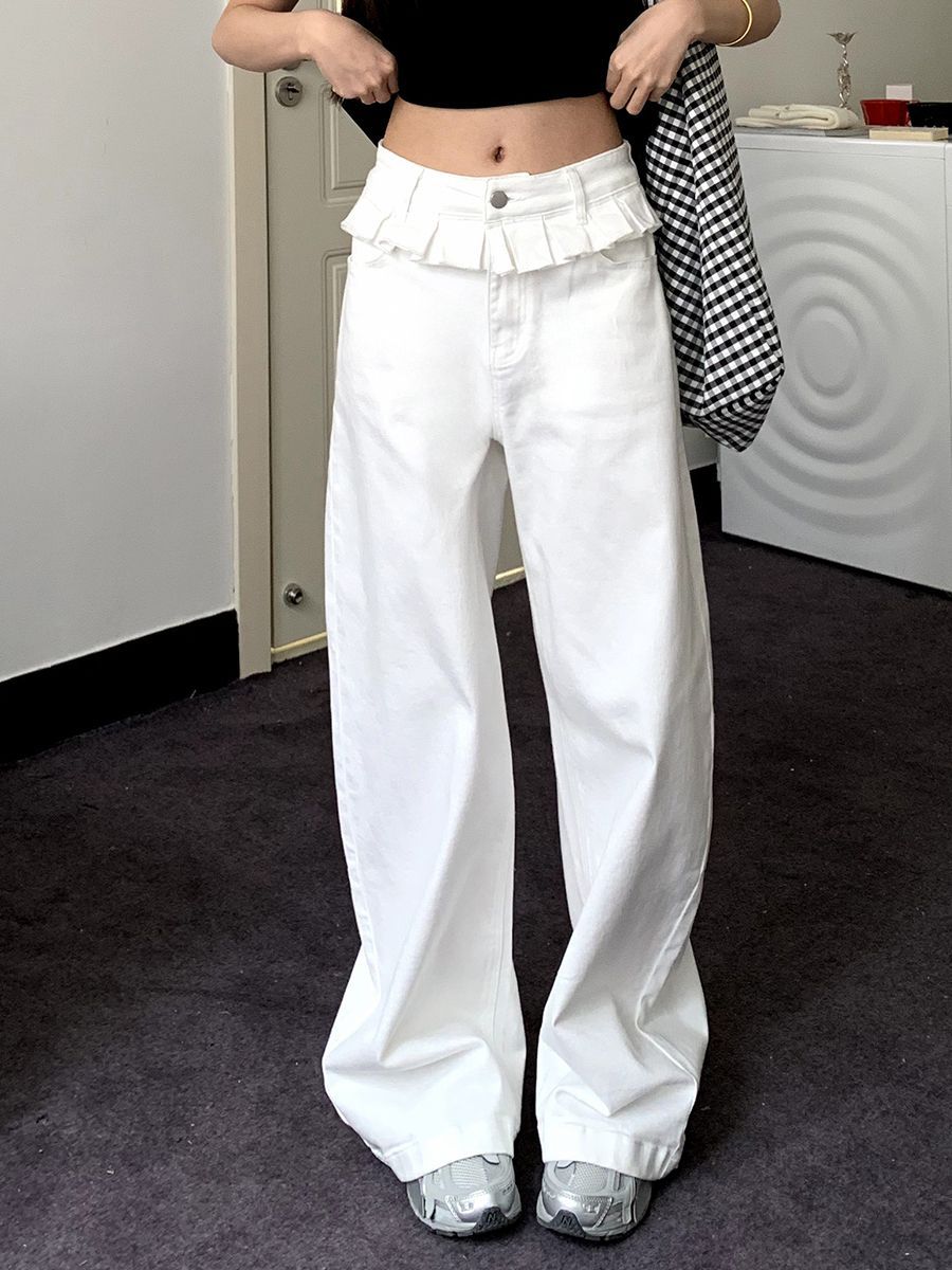 PAISLEY™ – Elegant Lace-Trimmed Wide-Leg Jeans