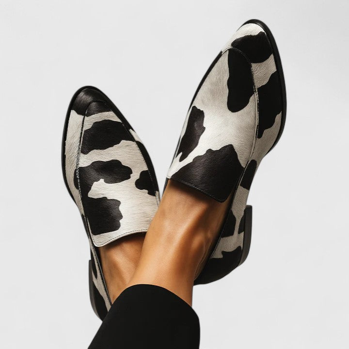 Presley | Cow Print Loafers