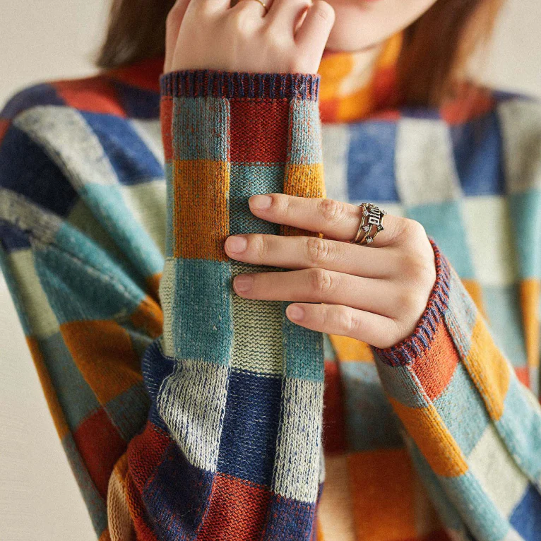 Amour | Soft Patchwork Turtleneck Sweater