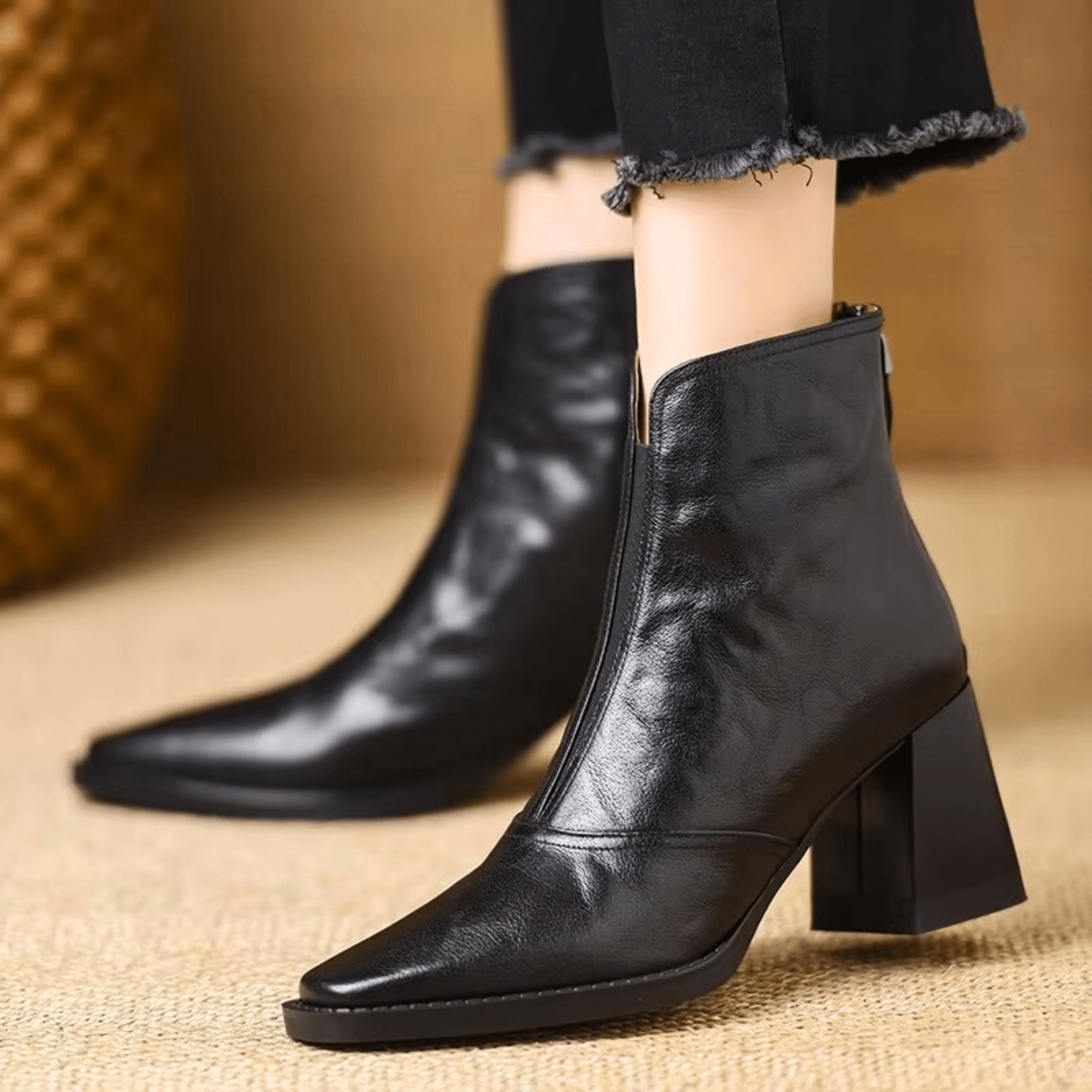 Eleanor | Elegant Leather Ankle Boot
