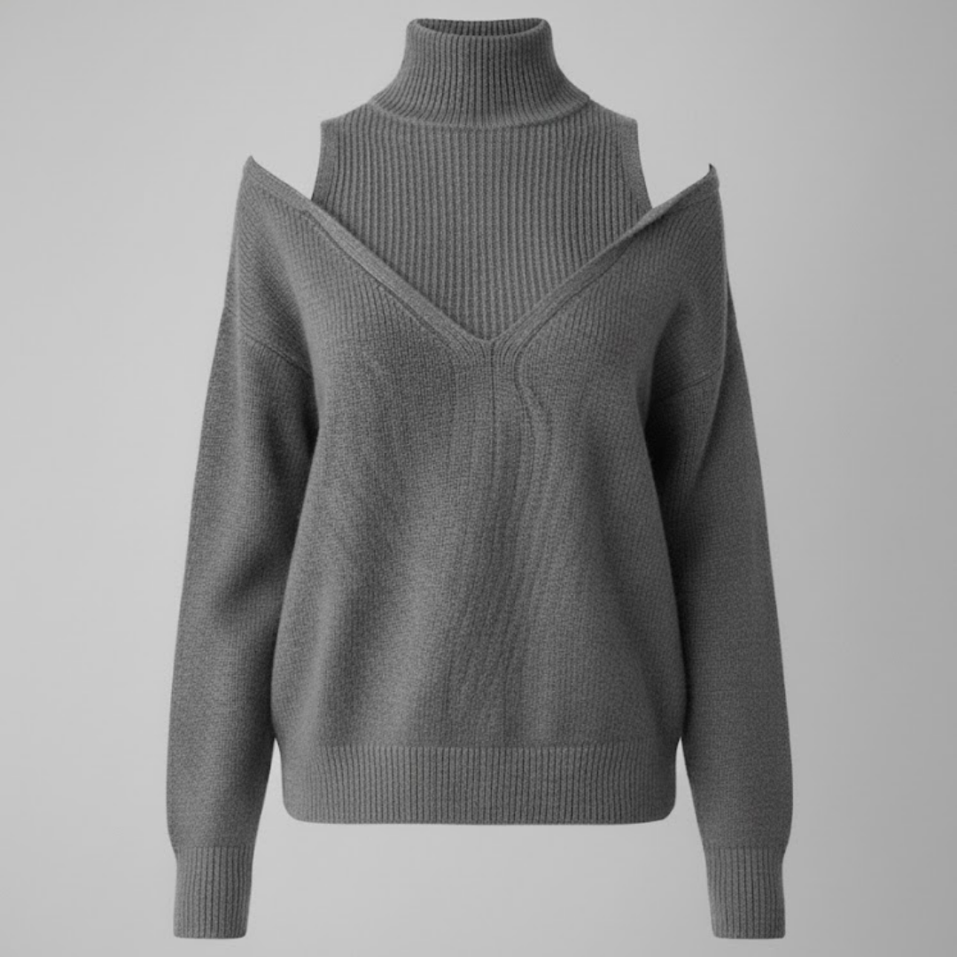 Emma | Cold Shoulder High-Neck Sweater