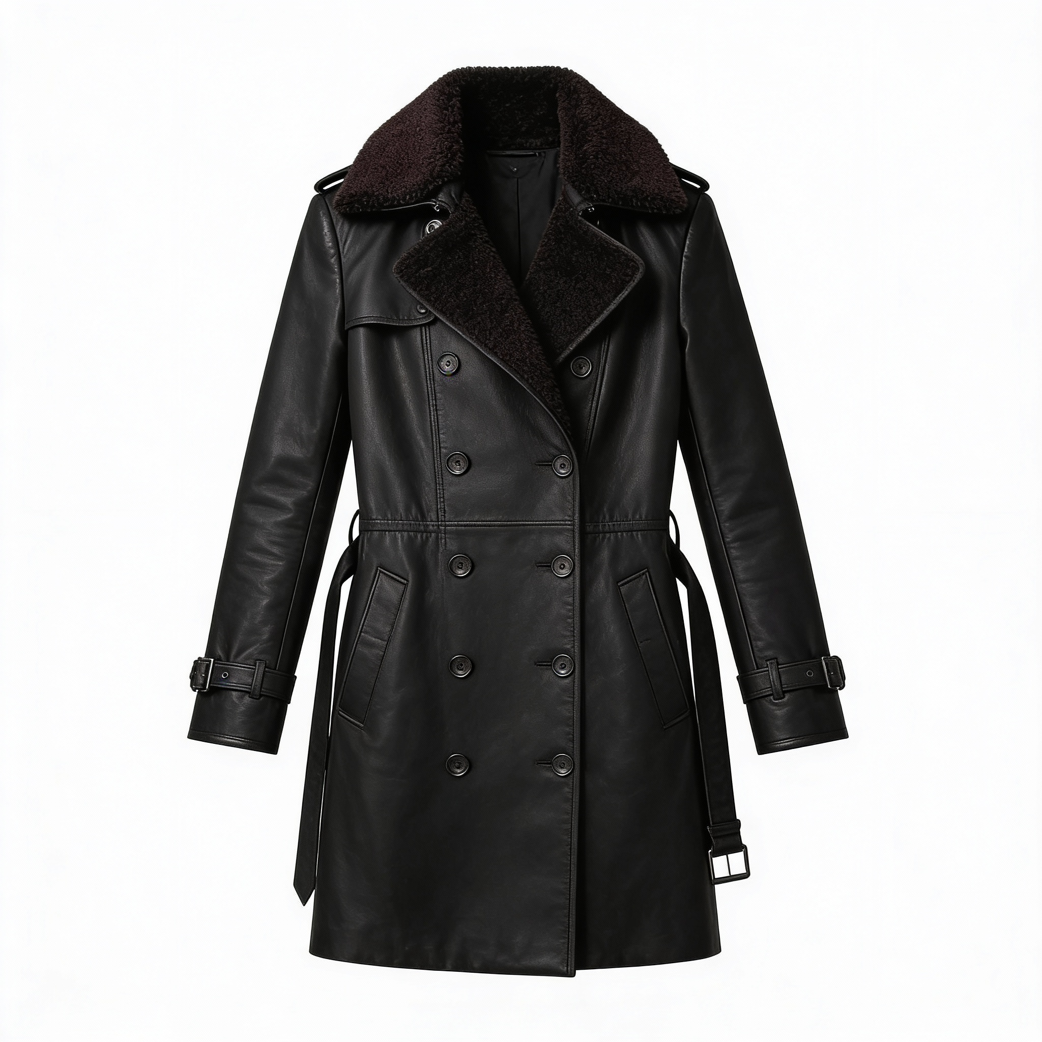 Eva | Women’s Double-Breasted Belted Longline Coat