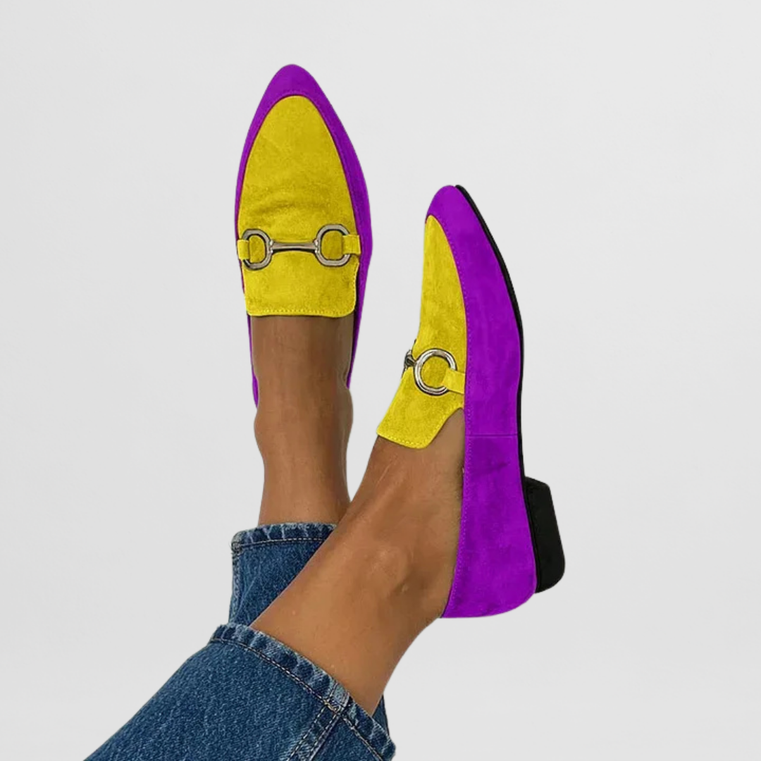 Elise | Suede Loafers with Gold Bit
