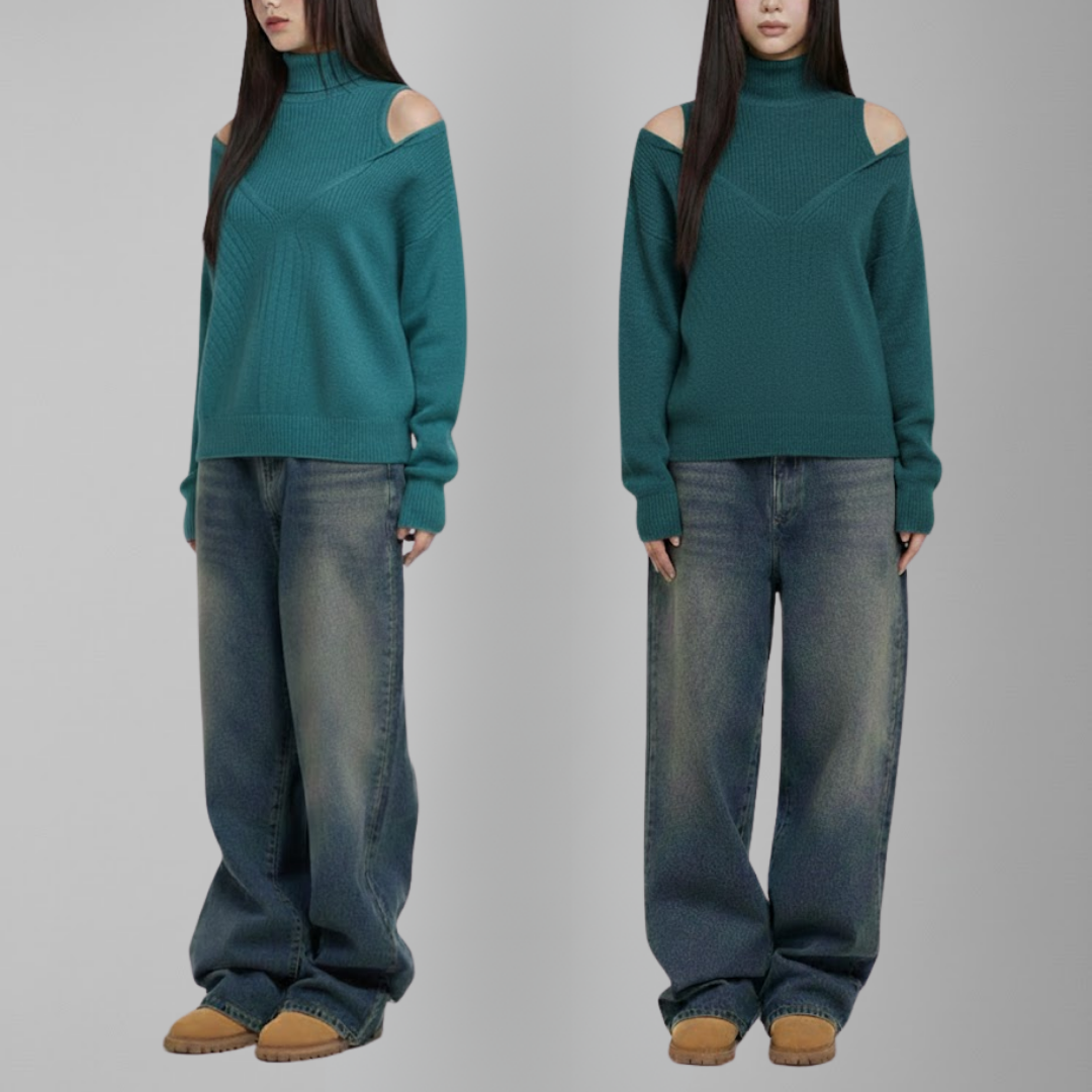 Emma | Cold Shoulder High-Neck Sweater