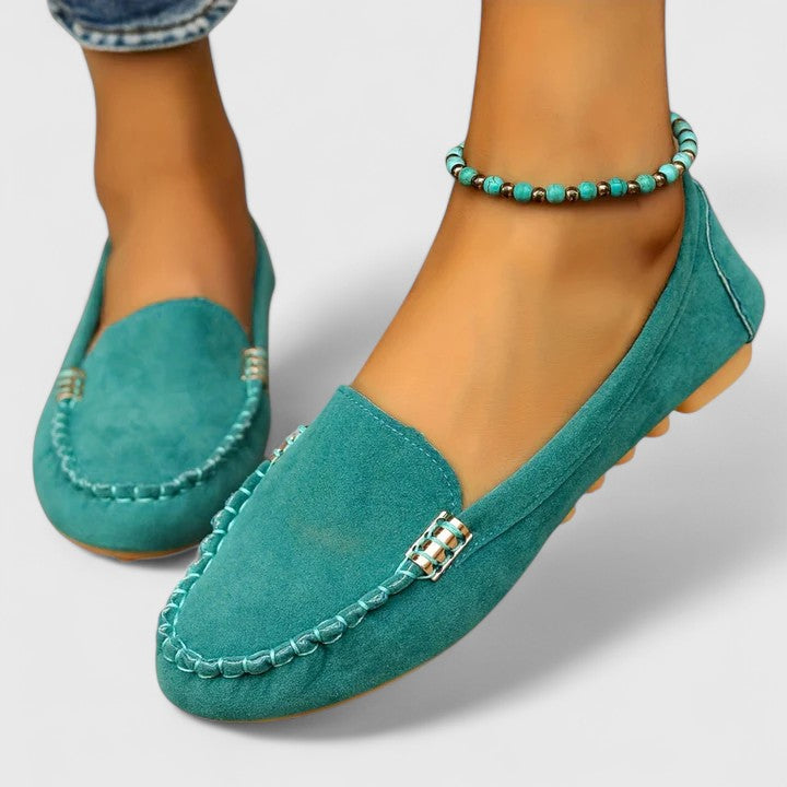 Kacey | Suede Loafers with Stitch Detail