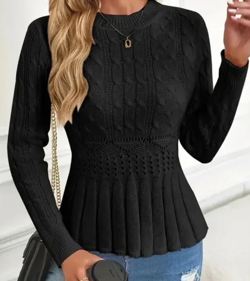 Ornella | Thick Knit Peplum Sweater