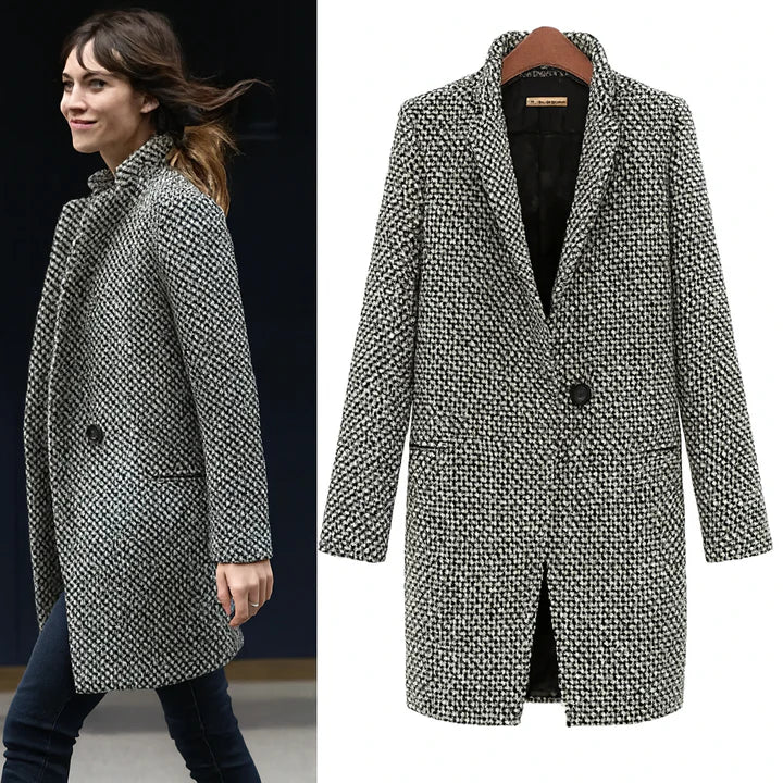 Women’s Woolen Plaid Jacket