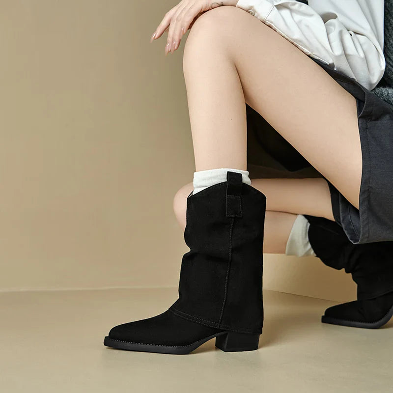 Audrey | Vintage Look Suede Boots