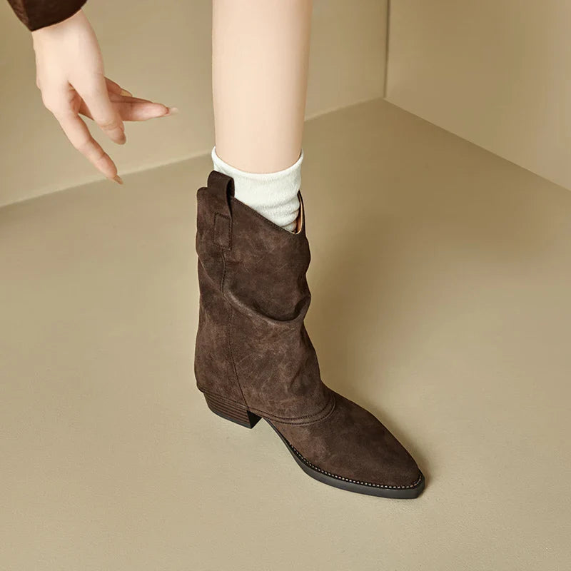 Audrey | Vintage Look Suede Boots