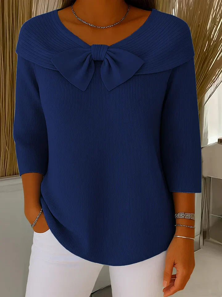 SERENNA | Bow Detail Round Neck Sweater