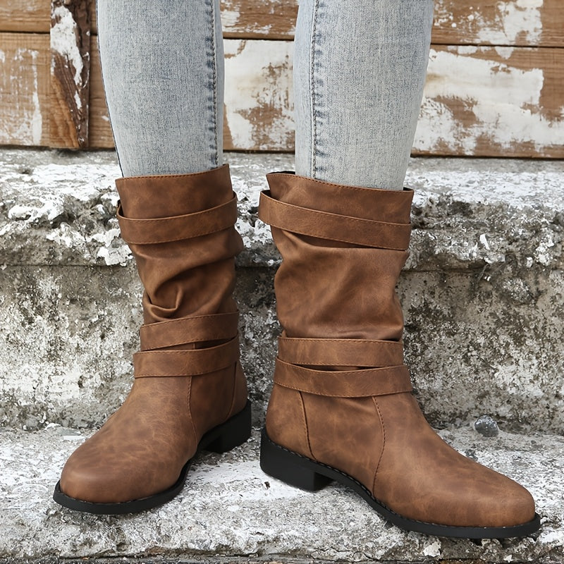 Serafina | Cozy Buckled Leather Boots
