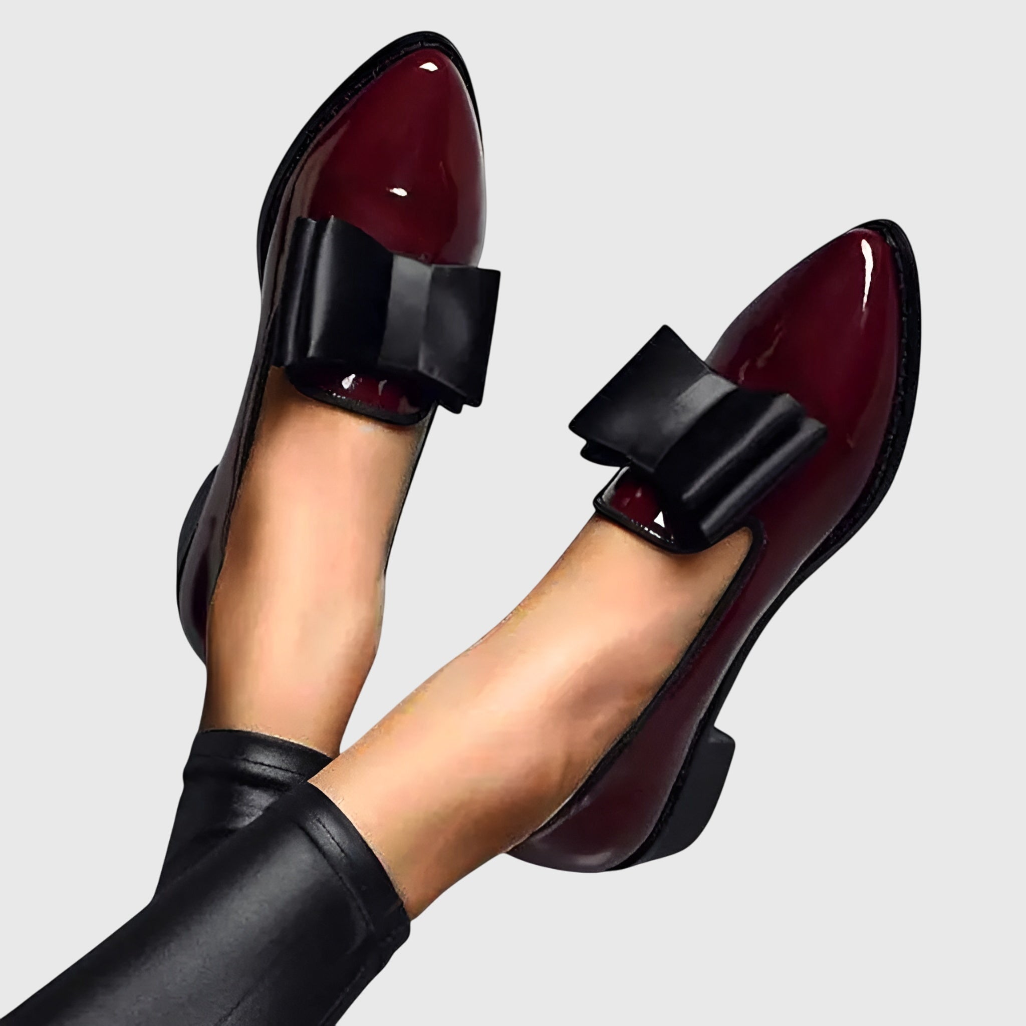 Stella | Patent Loafers with Bow