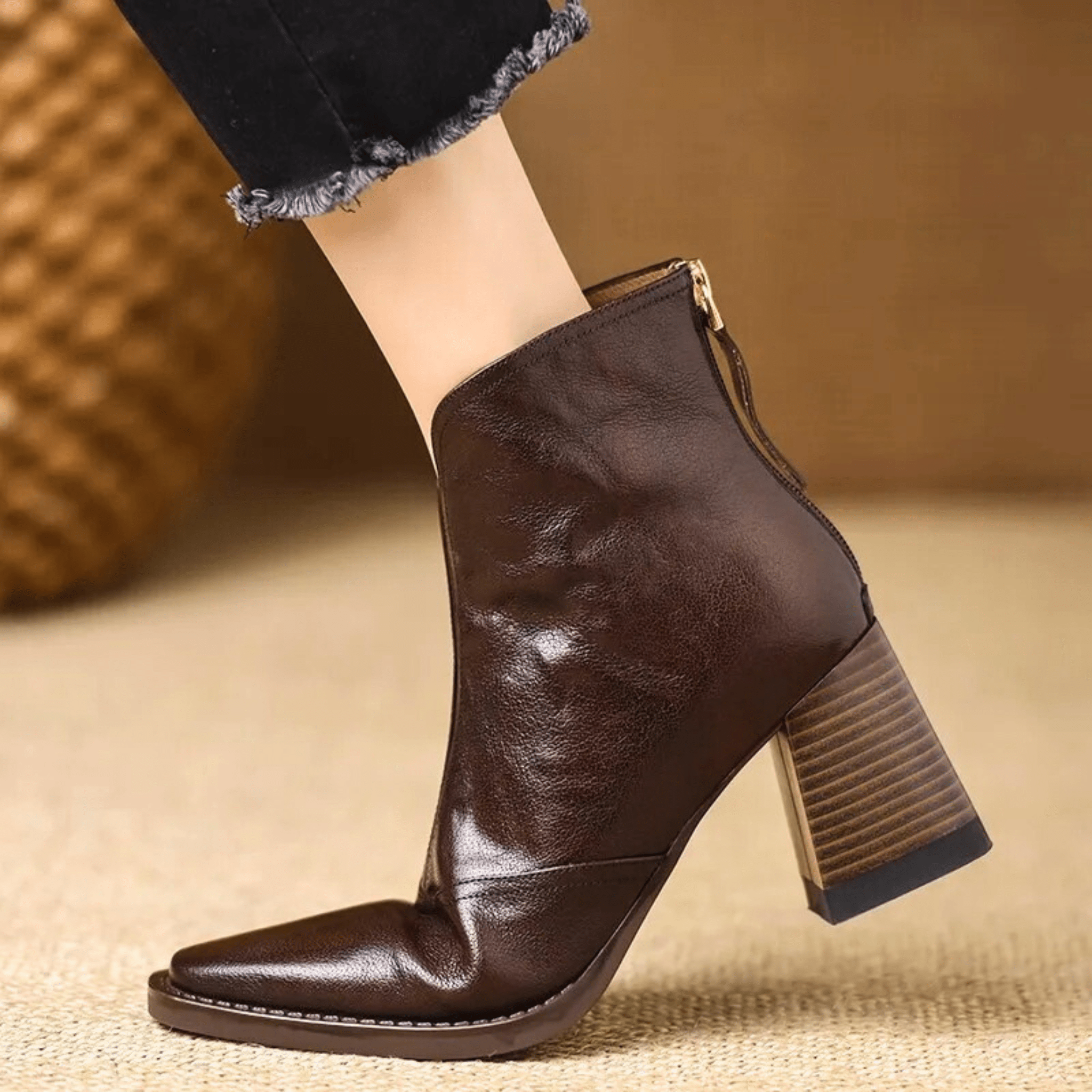 Eleanor | Elegant Leather Ankle Boot
